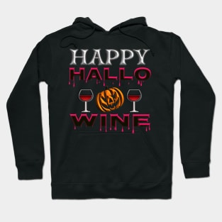 Funny Happy Halloween pun wine glass jack o lantern pumpkin red black 325 Hoodie